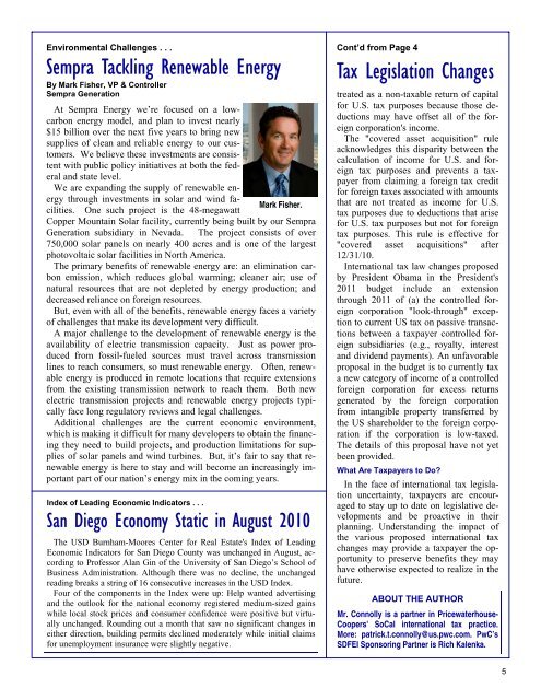 October 2010 Newsletter - Financial Executives International