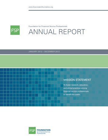 2012 Annual Report - Society of Financial Service Professionals