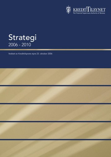 Strategi 2006-2010 - Finanstilsynet