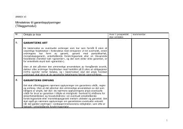 Sjekkliste for garantist - Finanstilsynet