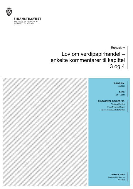 Rundskriv 28/2011 - Finanstilsynet