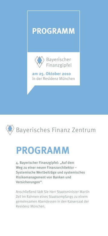 Programm 2010 - Bayerischer Finanzgipfel