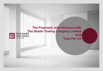 The Proposed Joint Ventures with The Straits Trading Company ...