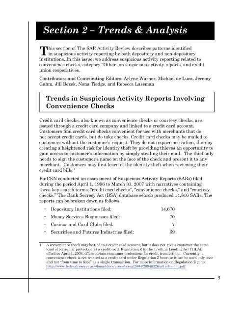 The SAR Activity Review Issue 12 - FinCEN