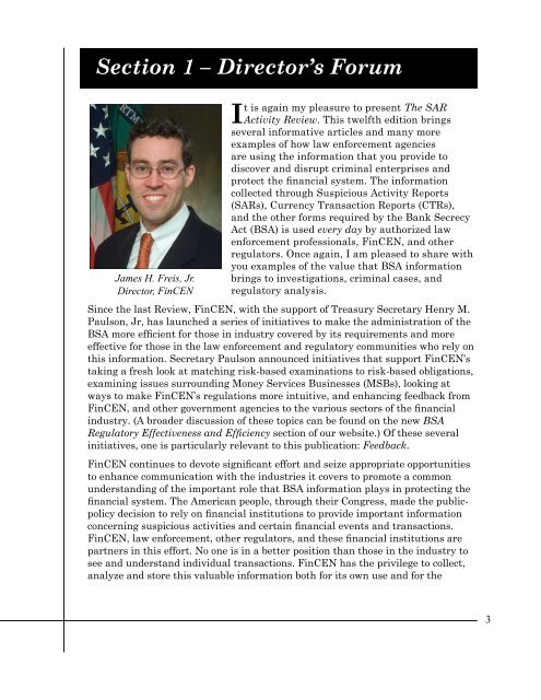 The SAR Activity Review Issue 12 - FinCEN
