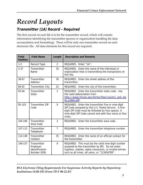 Record - Required - FinCEN