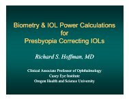 Biometry & IOL Power Calculations - Drs. Fine, Hoffman and Packer