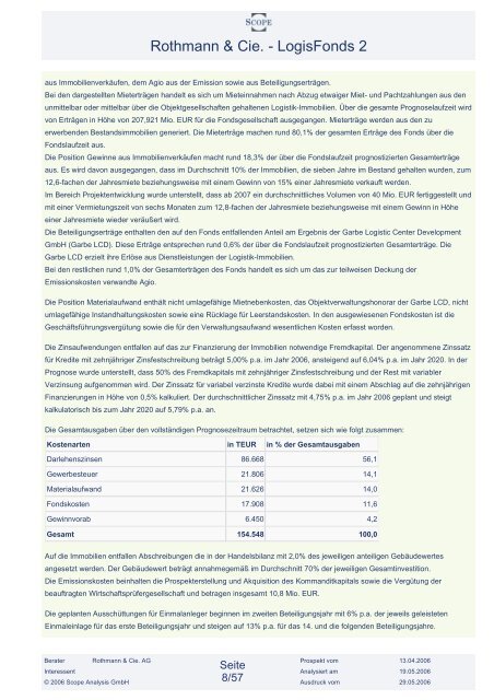 Rothmann & Cie. - LogisFonds 2 - Finest Brokers GmbH