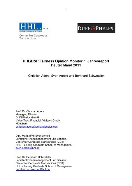 Hhl D P Fairness Opinion Monitor Finexpert