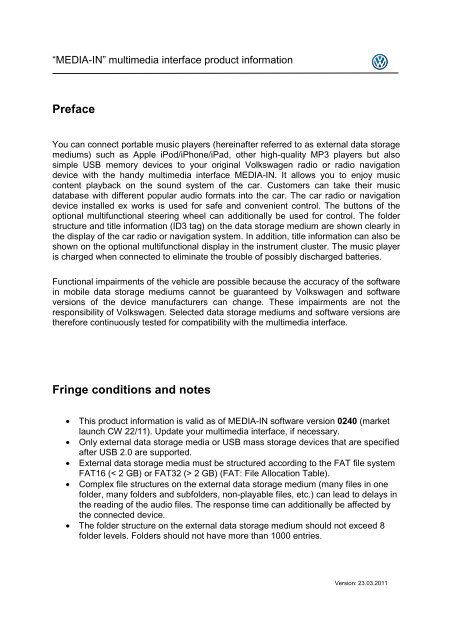 Preface Fringe conditions and notes
