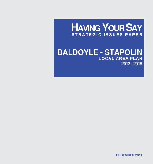 Baldoyle/Stapolin - Strategic Issues Paper - Fingal County Council