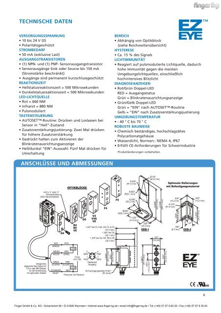 Datenblatt - finger gmbh & co. kg