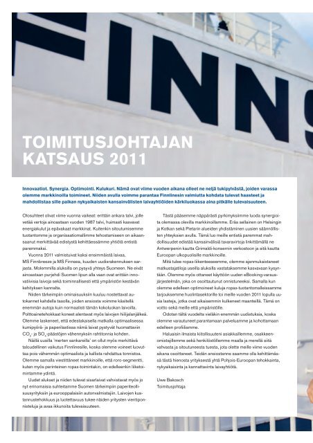 Vuosikertomus 2011 - Finnlines