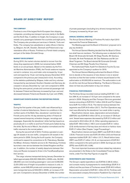 FINANCIAL STATEMENTS 2010 - Finnlines