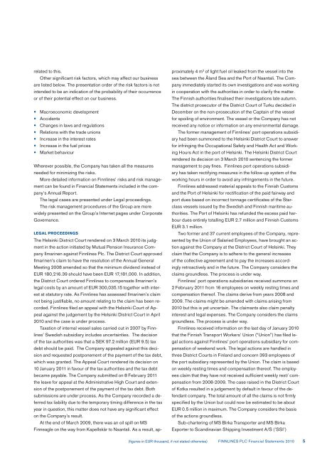 FINANCIAL STATEMENTS 2010 - Finnlines