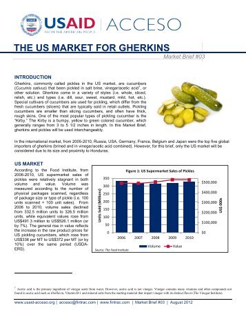THE US MARKET FOR GHERKINS - Fintrac Inc.