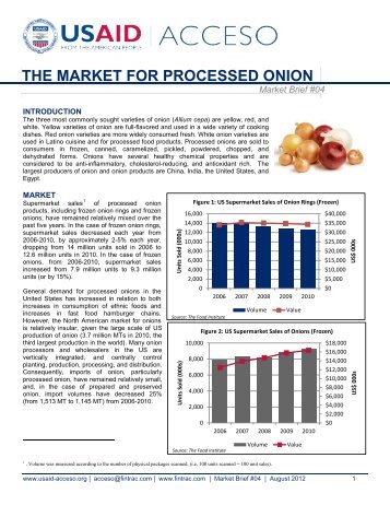 THE MARKET FOR PROCESSED ONION - Fintrac Inc.