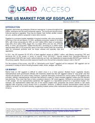 THE US MARKET FOR IQF EGGPLANT - Fintrac Inc.