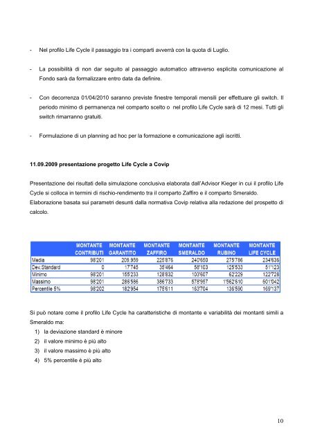 Progetto Life Cycle - Fiom