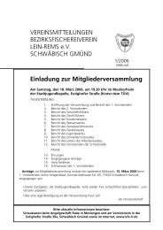 VEREINSMITTEILUNGEN ... - Bezirksfischereivereins Lein-Rems