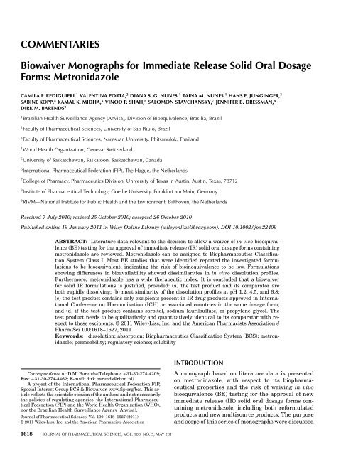 Metronidazole - FIP