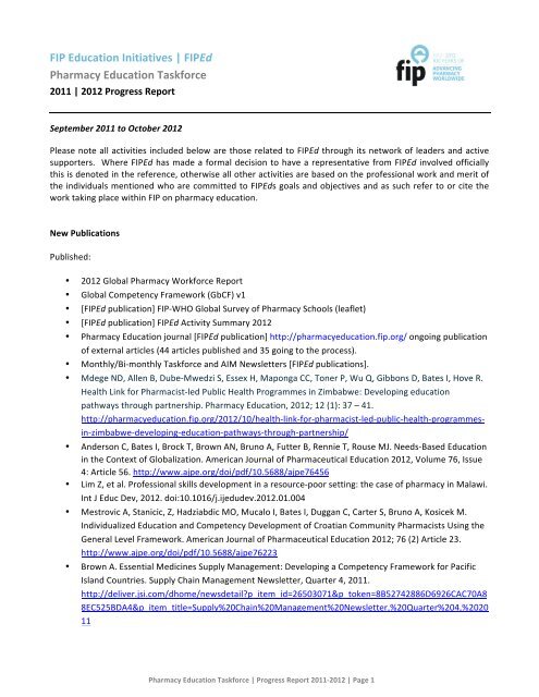 Events and webinars - FIP - International Pharmaceutical Federation  Announcements of pharmacy and pharmaceutical science and pharmacy education  events, meetings and workshops around the world.