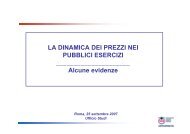 LA DINAMICA DEI PREZZI NEI PUBBLICI ESERCIZI - Fipe