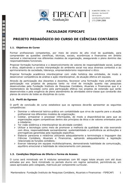 Ciências Contábeis Executivo - Formação para Graduados FIPECAFI - Cursos de  diversos eixos de conhecimento.