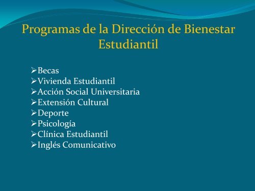 Presentación en Power Point DBE 2011 - Universidad Nacional de ...