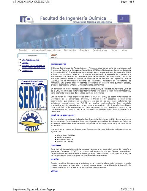 Sitio Web de la Unidad de Servicios SERFIQ-CETEAL - Inicio ...