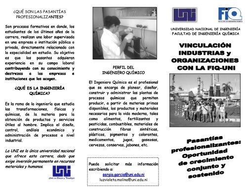 Brochure pasantías - FIQ - Universidad Nacional de Ingeniería