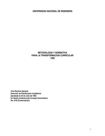 Metodología y Normativa para la transformación curricular (1995).