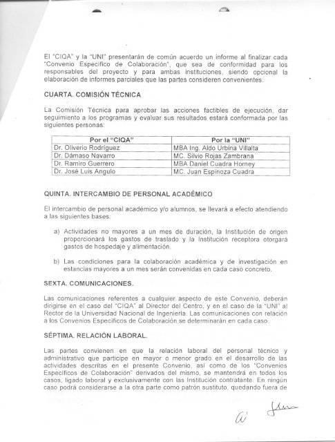 Convenio de Colaboración Científica, Tecnológica y Académica ...