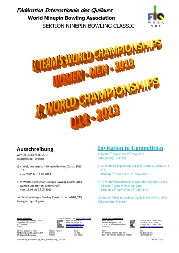 Ausschreibung Invitation to Competition - NBC