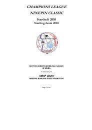 CHAMPIONS LEAGUE NINEPIN CLASSIC - Teke