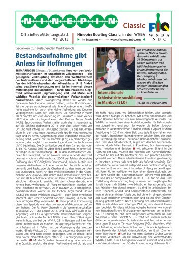 NBC Offizielles Mitteilungsblatt Mai 2013 - Deutscher Kegler