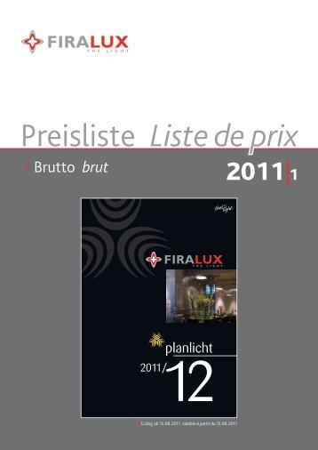 Preisliste Liste de prix - Firalux Design AG