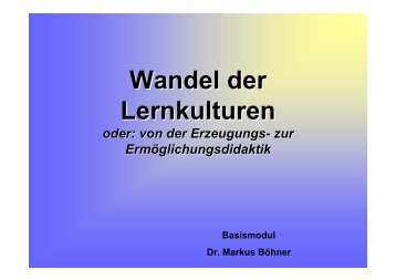 Wandel der Lernkulturen