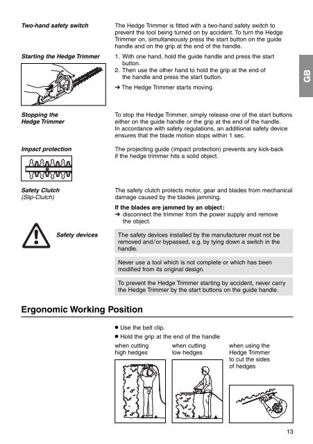 OM, Gardena, Electric Hedge Trimmer, Art 02591-20, Art 02592-20 ...