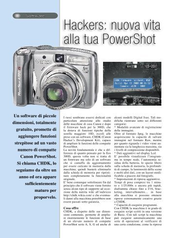 Hackers: nuova vita alla tua PowerShot - Fotografia.it