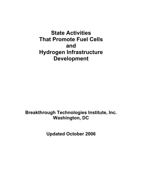 Breakthrough Technologies Institute - Fuel Cells 2000