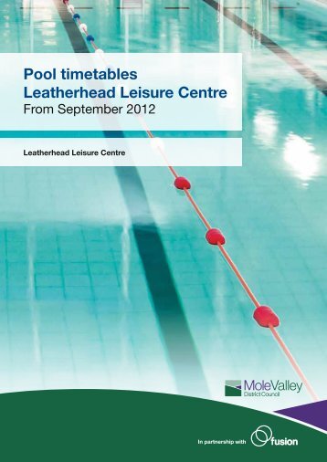 Pool timetables Leatherhead Leisure Centre - Fusion Lifestyle