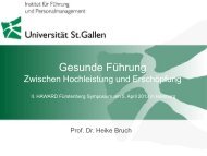 Vortrag Prof. Dr. Heike Bruch - Fürstenberg Institut