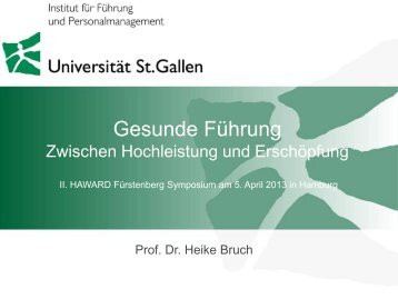 Vortrag Prof. Dr. Heike Bruch - Fürstenberg Institut