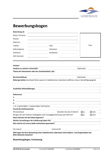 Bewerbungsbogen - firma-web