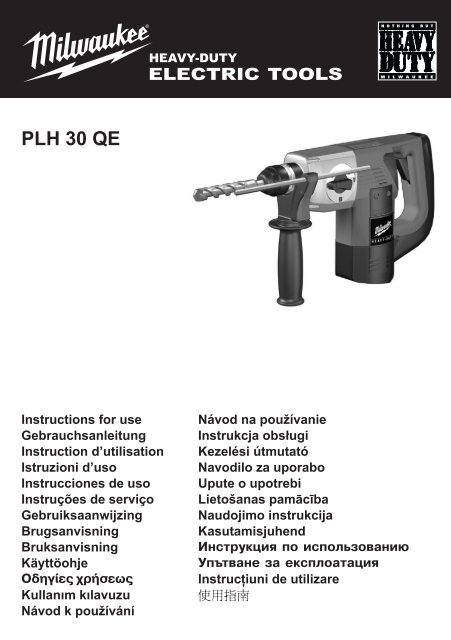 Navod na použití Kombinované kladivo MILWAUKEE PLH 30 QE