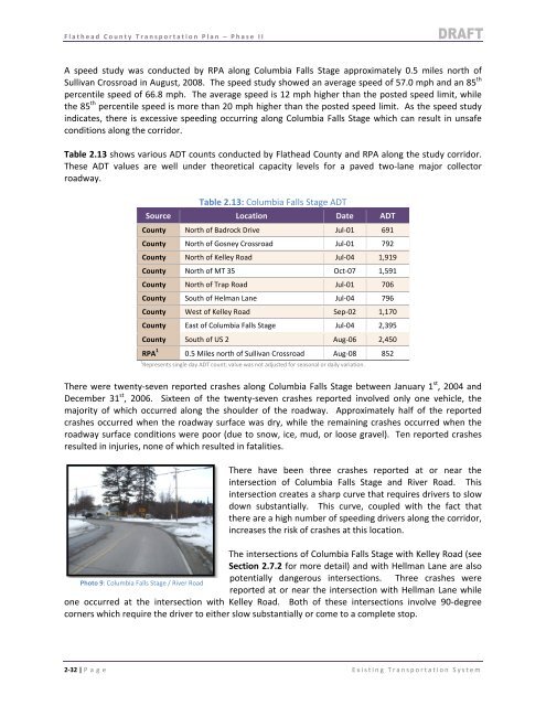 Flathead County Transportation Plan – Phase II