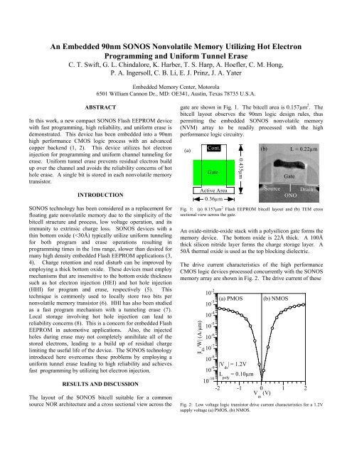 An Embedded 90nm SONOS Nonvolatile Memory ... - Freescale