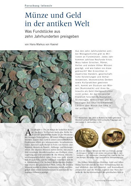 Münze und Geld in der antiken Welt - Forschung Frankfurt - Goethe ...