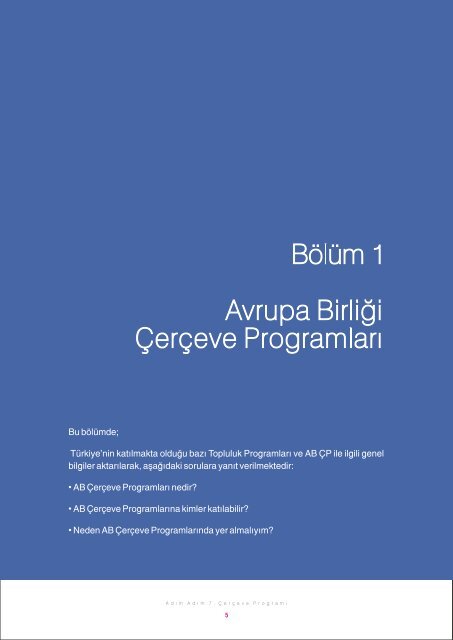 Adım Adım 7. Çerçeve Programı